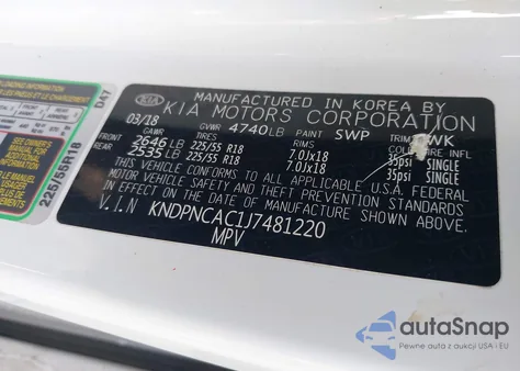 2018 Kia Sportage Ex from USA, damaged, VIN KNDPNCAC1J7481220